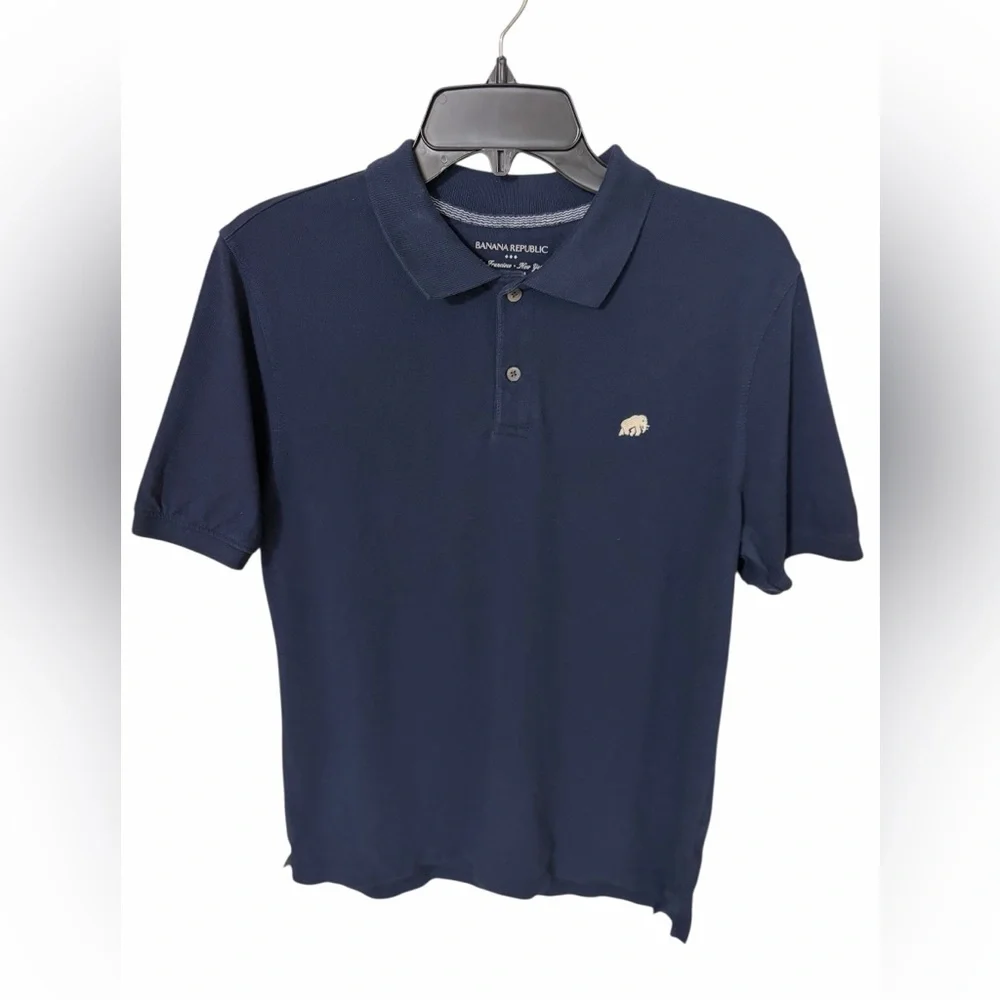 Banana Republic Navy Blue Cotton Piqué Polo Shirt Men’s Medium